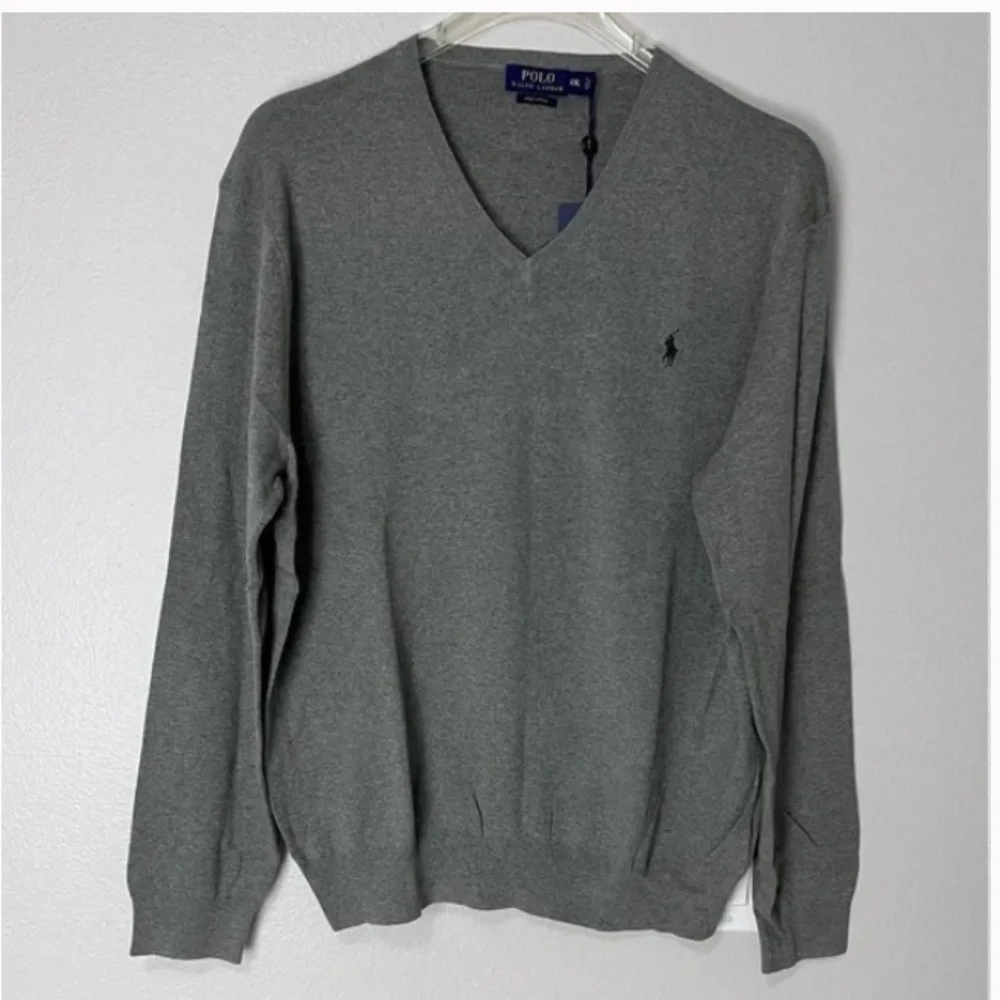 Polo Ralph Lauren Men’s Pima Cotton V- Neck Dark Gray Sweater size XXL